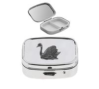 B27 Swan acabado negro hecho de fino peltre inglés en un pastillero con espejo para 2 días