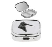 B30 Woodcock's Head - Pastillero con acabado negro de peltre inglés fino en un pastillero con espejo para 2 días