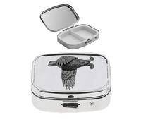 B40 - Pastillero con acabado negro de grouse negro hecho de fino peltre inglés en un pastillero con espejo para 2 días