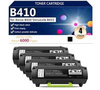 B410 Cartucho de Tóner de Alto Rendimiento Compatible con Chip para Xerox B410 VersaLink B415 Impresoras, Clear and Sharp,Black-4 Pack