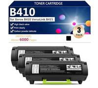 B410 Cartucho de Tóner de Alto Rendimiento Compatible con Chip para Xerox B410 VersaLink B415 Impresoras, Clear and Sharp,Black-3 Pack