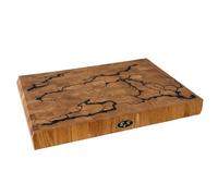B4K® Bloque de madera de roble 40 x 30 x 4 cm, diseño de destellos Lichtenberg, tabla de cerdo con asas, cortante manual, antibacteriana y respetuosa con los cuchillos