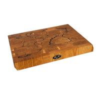 B4K® Bloque de madera de roble de 35 x 25 x 4 cm, diseño de destellos Lichtenberg, tabla de madera de cerdo con asas, tabla de cortar hecha a mano, antibacteriana y respetuosa con los cuchillos