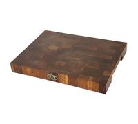 B4K Tabla de cortar de roble de grano final de 94 x 68 x 4,3 cm, hecha a mano con asas, superficie antibacteriana con patas de silicona antideslizantes, bloque de cocina de madera premium