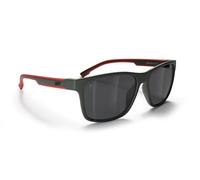 B89 Gafas de Sol Moda Rectangular Hombre Mujer Deporte en TR90 Ultraligeras 100% UV - mod. GE (Gris/Rojo Mate - Lente Gris)