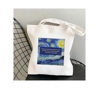 (b908) Bolso de mano estilo shopper con estampado de Van Gogh, estilo kawaii, estilo Harajuku, para
