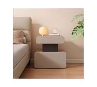 Ba7cD8eF9g Mesilla de Noche Mesita de Noche Madera Color Caqui con Almacenamiento for Dormitorio pequeño, aparador Cuero Dos cajones Irregulares(Pequeño)