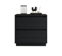 Ba7cD8eF9g Mesilla de Noche Mesita de Noche Madera Negra con Doble cajón for Dormitorio(Pequeño)