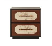 Ba7cD8eF9g Mesilla de Noche Mesita de Noche Vintage Madera con función Almacenamiento y Dos cajones Motivos Florales