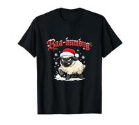 Baa-Humbug Grumpy Sheep Santa Farm Juego de Palabras de Navidad Camiseta