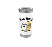Baa-Nana - Divertido diseño punny con una oveja y plátano Vaso térmico de acero inoxidable de doble pared