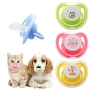 baabeash Chupete Para Cachorros | 4 Piezas Juguetes Para La Dentición,Suministros De Masticación De Silicona Con Estampado Adorable Y Funda Protectora,Desarrollo Calmante Juego Interactivo