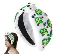 baabeash Diadema de San Patricio con piedras brillantes y motivo celta irlandés, banda para la celebración de San Patricio, para niñas y mujeres, uso diario, maquillaje, Navidad, Acción de Gracias