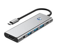 baabeash Hub multipuerto USB C | Adaptador multipuerto USB C | Herramienta de soporte de transmisión de datos para oficina profesionales reuniones casa reuniones empresa