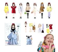 baabeash - Juego de Vestir, Adhesivo para niñas, Kits de Vestidos de muñecas magnéticas, Princesas, Juego Educativo de imitación y Aprendizaje - Actividad para cumpleaños, Halloween, Navidad