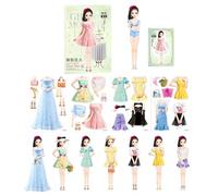 Baabeash Muñecas de Papel Magnéticas de Vestir,Kits De Vestidos De Muñecas Magnéticas Princesas,Juego Educativo De Imitación Y Aprendizaje - Actividad para Cumpleaños Halloween Navidad