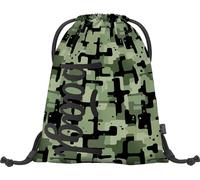 Baagl Bolsa de deporte para niño, bolsa impermeable para zapatos para niños, escuela y guardería, bolsa de deporte, mochila de gimnasio, verde