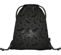 Baagl Bolsa de deporte para niño, bolsa impermeable para zapatos para niños, escuela y guardería, bolsa de deporte, mochila de gimnasio, Batman Black