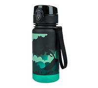 Baagl Botella para niños a prueba de fugas, botella de agua de 350 ml, para guardería, escuela y deporte, botella para niños Tritan (dragón)