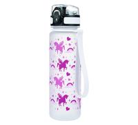 Baagl Botella para niños a prueba de fugas, botella de agua de 500 ml, botella para la escuela y el deporte botella para niños y niñas Tritan (unicornio real