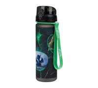 Baagl Botella para niños a prueba de fugas, botella de agua de 500 ml, para la escuela y el deporte, botella de fútbol para niños - Tritan Botella de bebida escolar (dragón)