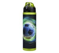 Baagl Botella para niños, botella de agua a prueba de fugas, 700 ml, botella escolar y deportiva para niños, versátil y práctica botella con tapa con cierre (ganador de fútbol)