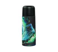Baagl Botella para niños - Termo aislado de acero inoxidable con tapón de rosca y tapa de vaso, botella de agua a prueba de fugas para escuela y excursiones, 550 ml (fútbol)