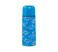 Baagl Botella para niños - Termo de acero inoxidable aislado con tapón de rosca y tapa de vaso, botella de agua a prueba de fugas para escuela y excursiones, 550 ml (dinosaurio)