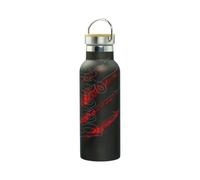 Baagl Cantimplora infantil de acero inoxidable para niños y niñas - Termo a prueba de fugas con tapa de bambú - Botella de agua sin BPA para escuela - Termo de 500 ml (Volcano)