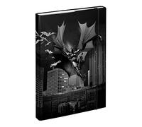 Baagl Carpeta para mochilas escolares A4 - Carpeta para niños con goma elástica y solapas interiores - Carpeta con goma elástica para niños (Batman Dark City)