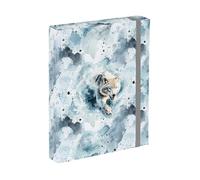 Baagl Carpeta para mochilas escolares - Carpeta A5 23 x 17 cm - para niños con banda elástica y solapas interiores - Carpeta coleccionable con goma elástica para niñas (Polar)