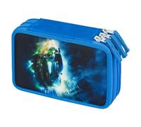 Baagl Estuche de 3 compartimentos para niños y niñas, estuche escolar, estuche escolar, estuche escolar, estuche para lápices, Coche de carreras, Estuche para