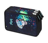 Baagl Estuche de 3 compartimentos para niños y niñas, estuche escolar, estuche escolar, estuche escolar, estuche para lápices, Chill, Colorido, divertido, moderno, práctico