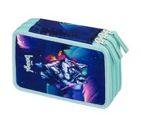 Baagl Estuche de 3 compartimentos para niños y niñas, estuche escolar, estuche escolar, estuche escolar, estuche para lápices, Aurora, Colorido, divertido, moderno, práctico