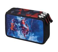 Baagl Estuche de 3 compartimentos para niños y niñas, estuche escolar, estuche escolar, estuche escolar, estuche para lápices, salvavidas., Colorido, divertido, moderno, práctico