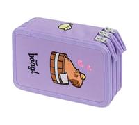 Baagl Estuche de 3 compartimentos para niños y niñas, estuche escolar, estuche escolar, estuche escolar, estuche para lápices, Cerdo de agua, Colorido, divertido, moderno, práctico