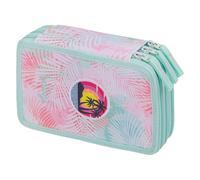 Baagl Estuche de 3 compartimentos para niños y niñas, estuche escolar, estuche escolar, estuche escolar, estuche para lápices, rojo (sunset), Colorido, divertido, moderno, práctico