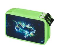 Baagl Estuche de 3 compartimentos para niños y niñas, estuche escolar, estuche escolar, estuche escolar, estuche para lápices, Futbolista, Estuche para