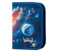 Baagl Estuche Escolar para Niños y Niñas - Espacio Espacial, Geométrico Dibujos, 20 x 15 x 3 cm, Cremallera, Sin Asa