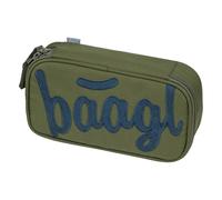 Baagl Estuche para niñas - Estuche escolar para artículos de papelería, estuche escolar, estuche para niños, estuche escolar, verde oliva, M, Colorido, divertido, moderno, práctico