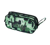 Baagl Estuche para niñas, niños, estuche escolar, estuche con 3 compartimentos, estuche para adolescentes y niños, verde, Estuche