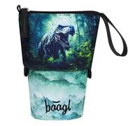Baagl Estuche para niños y niñas - Estuche para lápices para niños - Estuche para la escuela - Estuche resistente y estuche con compartimento secreto - Estuche de pie, dino, Colorido, divertido