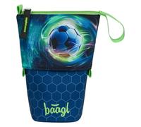 Baagl Estuche para niños y niñas - Estuche para lápices para niños - Estuche para la escuela - Estuche resistente y estuche con compartimento secreto - Estuche de pie, Balón de fútbol, Colorido