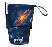 Baagl Estuche para niños y niñas - Estuche para lápices para niños - Estuche para la escuela - Estuche resistente y estuche con compartimento secreto - Estuche de pie, Espacio espacial., Colorido