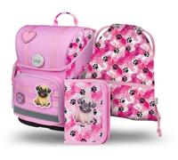 Baagl Juego de 3 mochilas escolares Ergo para 1ª clase, mochila ergonómica para escuela primaria con correa para el pecho, Patines, Juego de mochila escolar