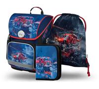 Baagl Juego de 3 mochilas escolares Ergo para 1ª clase, mochila ergonómica para escuela primaria con correa para el pecho, salvavidas., Juego de mochila escolar