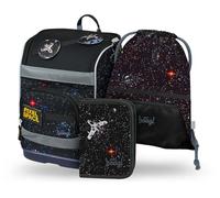 Baagl Juego de 3 mochilas escolares para niños y niñas (mochila escolar Zippy para 1ª clase, estuche, bolsa de gimnasia), mochila escolar primaria con correa para el pecho, cinturón de cadera, mochila
