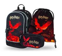Baagl Juego de mochila escolar de 3 piezas, mochila escolar para escuela primaria, mochila escolar primaria, mochila con correa para el pecho, mochila ergonómica, Fénix de Harry Potter, Juego de