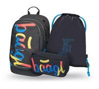 Baagl Juego de mochila escolar de 3 piezas, mochila escolar para escuela primaria, mochila escolar primaria, mochila con correa para el pecho, mochila ergonómica, Logo Mix, Juego de mochila escolar