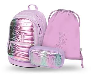Baagl Juego de mochila escolar de 3 piezas, mochila escolar para escuela primaria, mochila escolar primaria, mochila con correa para el pecho, mochila ergonómica, Levander, Einheitsgröße